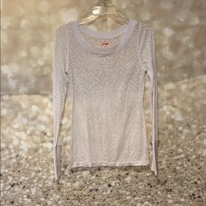 Women’s white zebra stripe burn out shirt